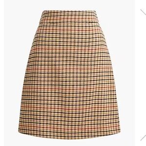 J. Crew Beige Plaid A-Line Skirt with Black and Red Checks